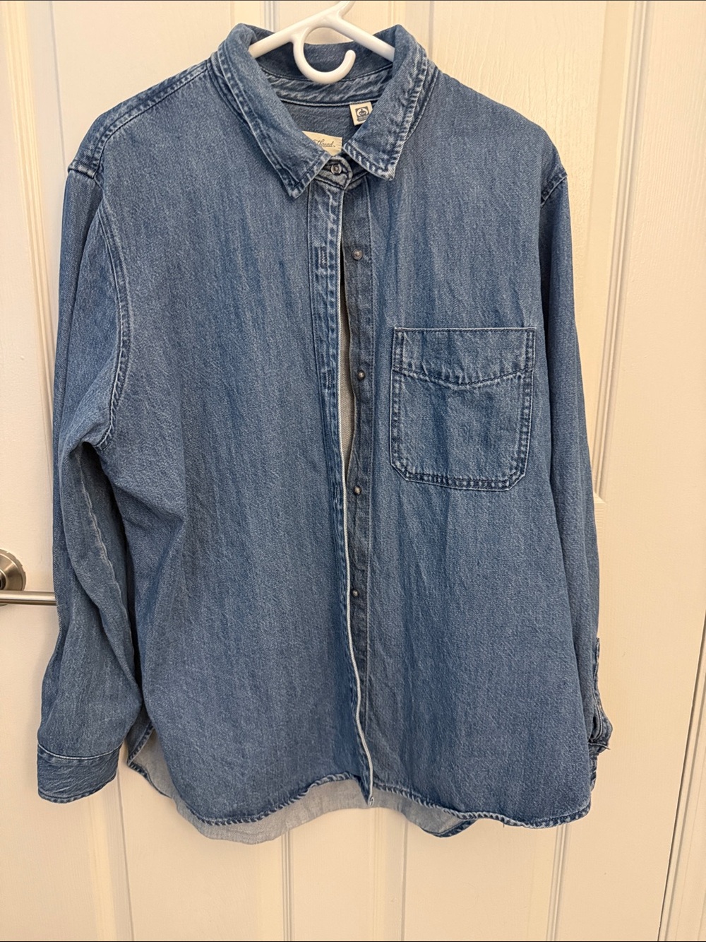 Classic Blue Denim Button-Up Shirt